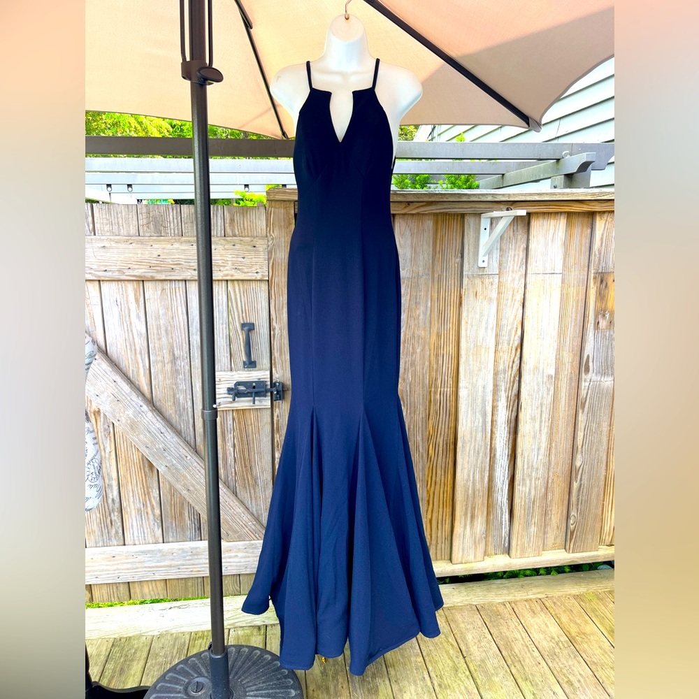 Colors Formal Navy Blue Mermaid Style Evening Gown Size 2